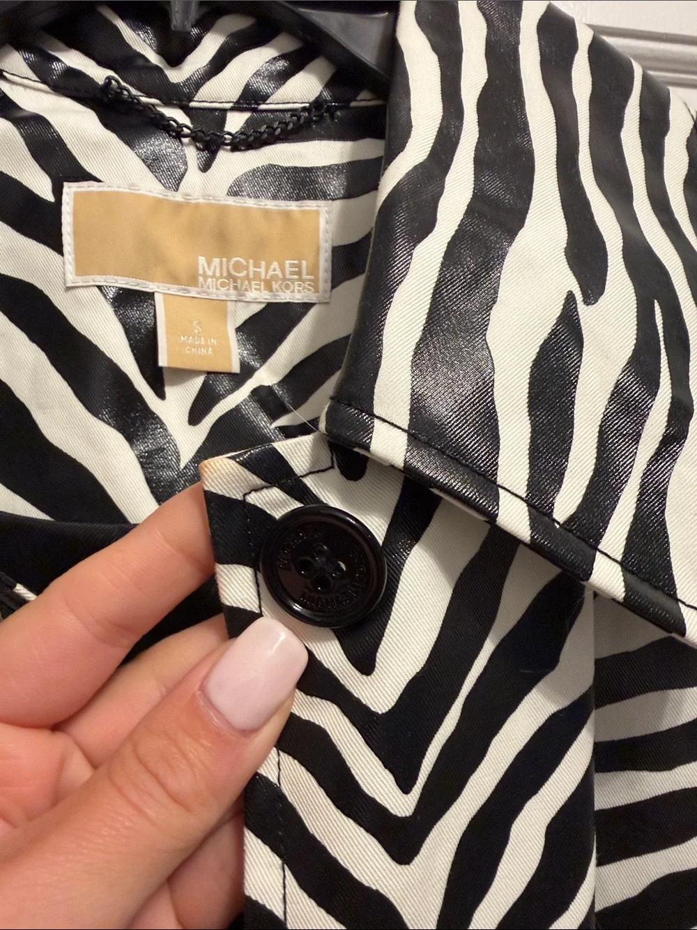 Michael Kors Zebra-Print Jacket - Black & White